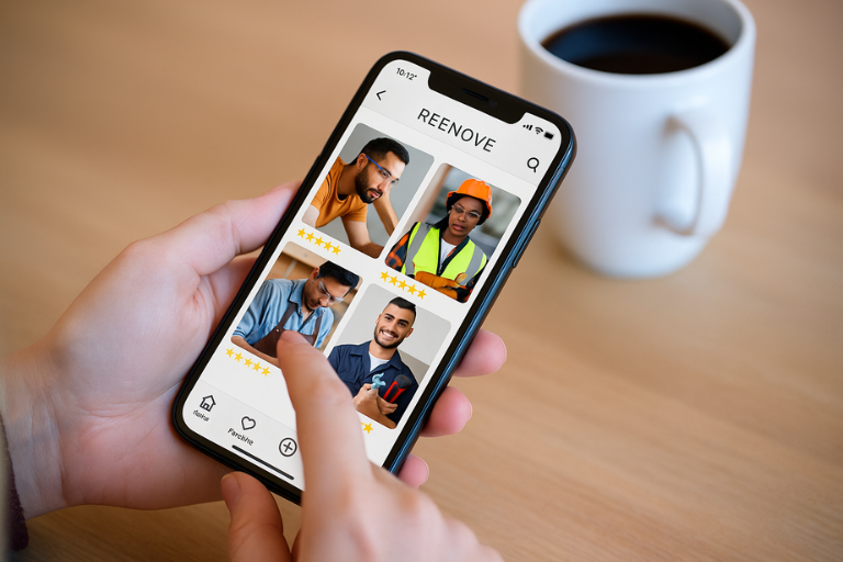 Client consultant des profils d'artisans